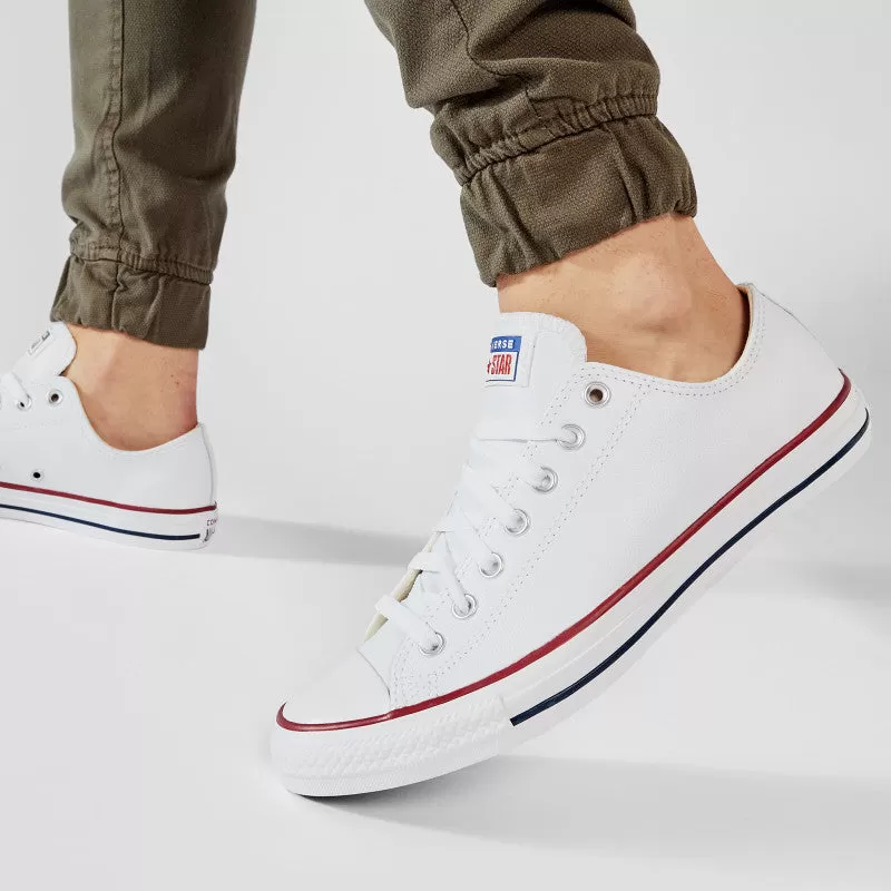 Converse All Star OX Pelle Bianco Bassa 132173C