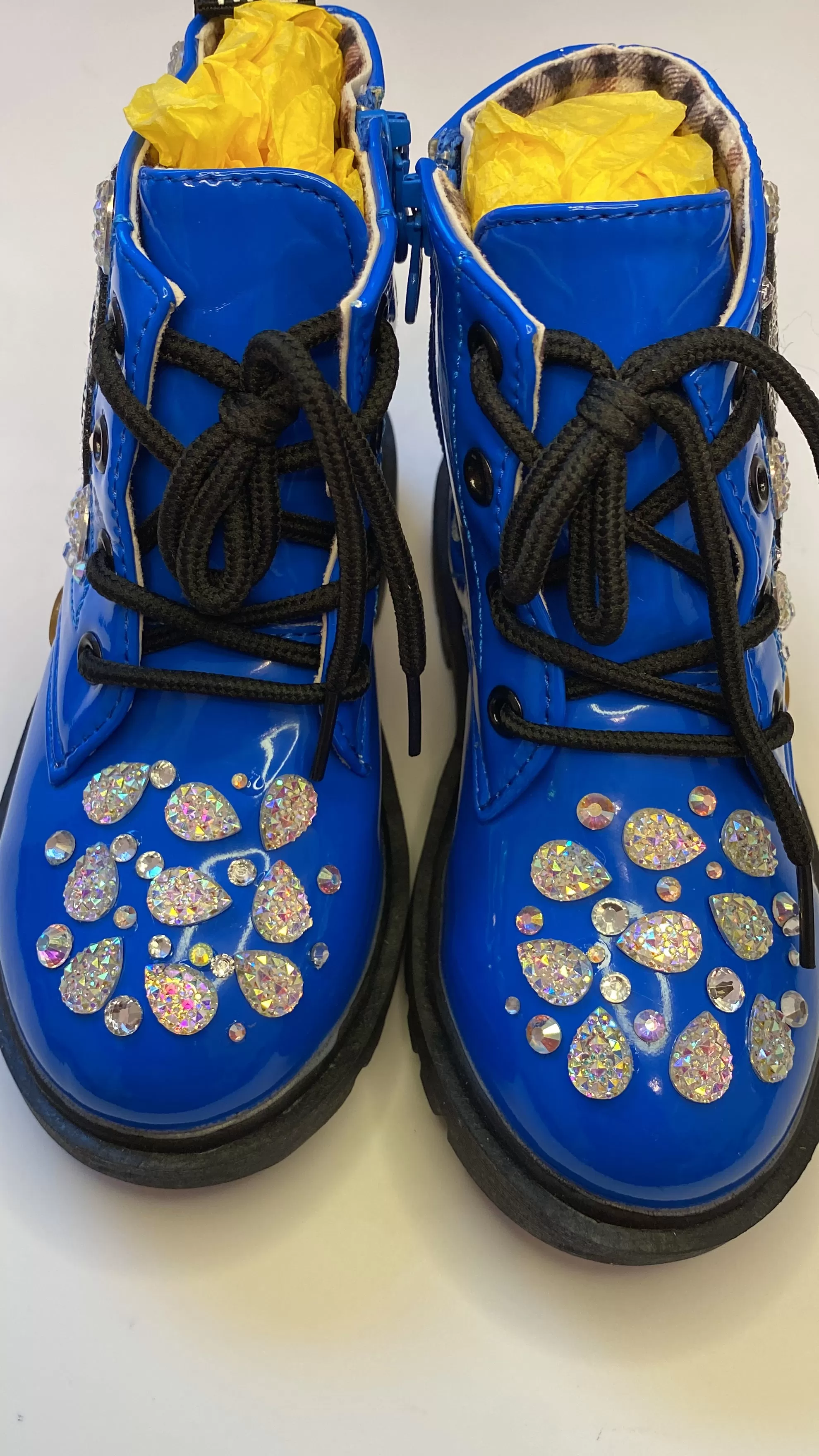 COOLING FLOWERS GIRLS CUSTOM BLUE BOOTS