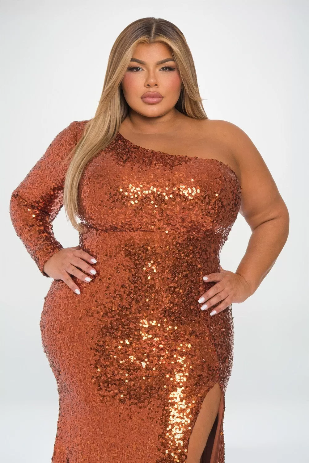 Copper Sequin Maxi Dress *Ashlee’s Pick