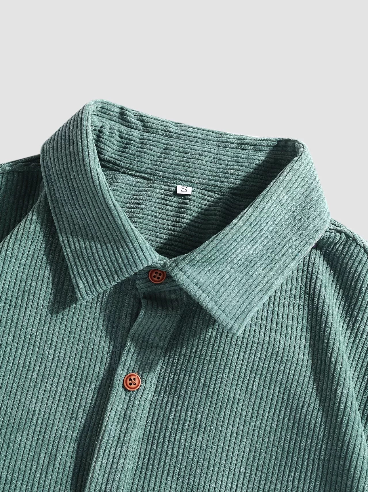 Corduroy Solid Short Sleeve Basic Shirts