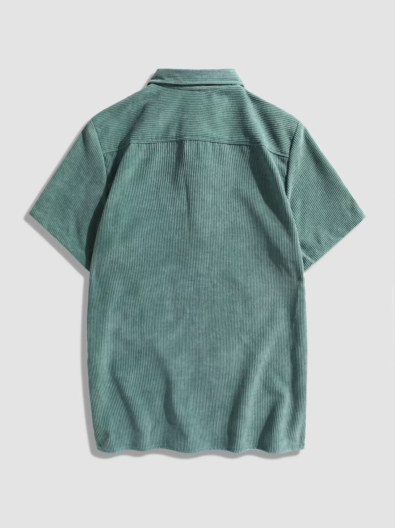 Corduroy Solid Short Sleeve Basic Shirts