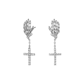 Cross Skeleton Hand Earring