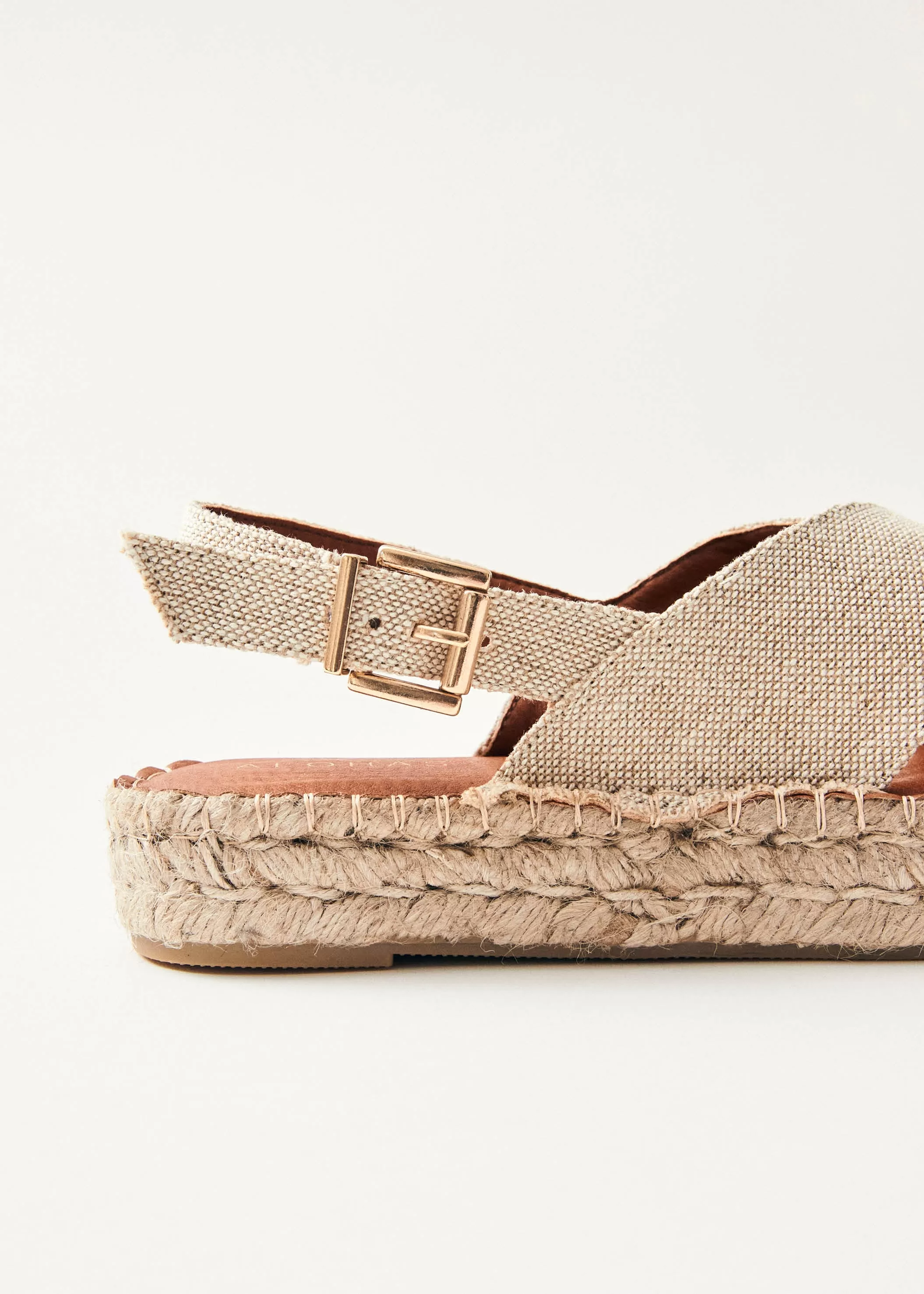 Crossed Linen Beige Espadrilles