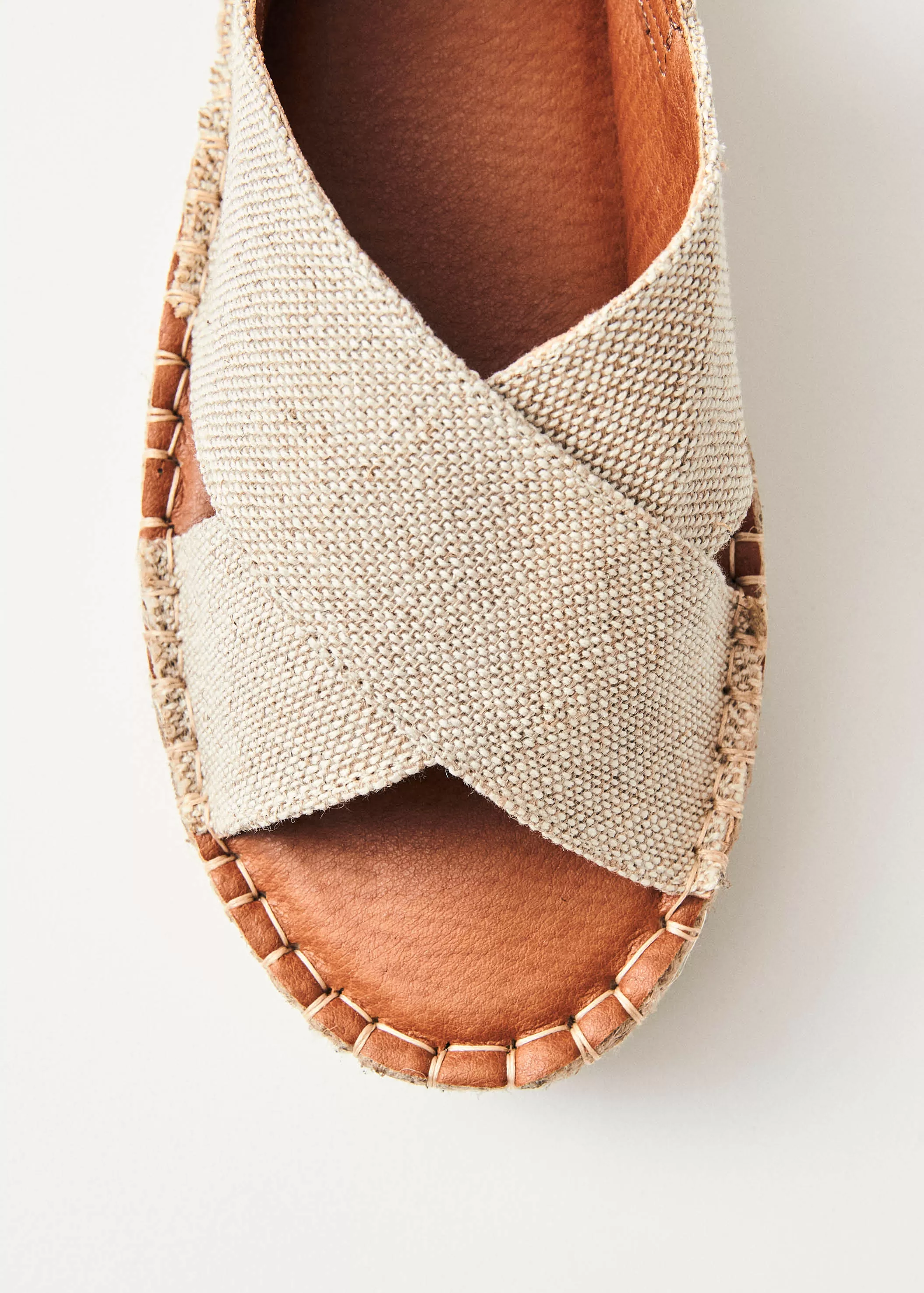 Crossed Linen Beige Espadrilles