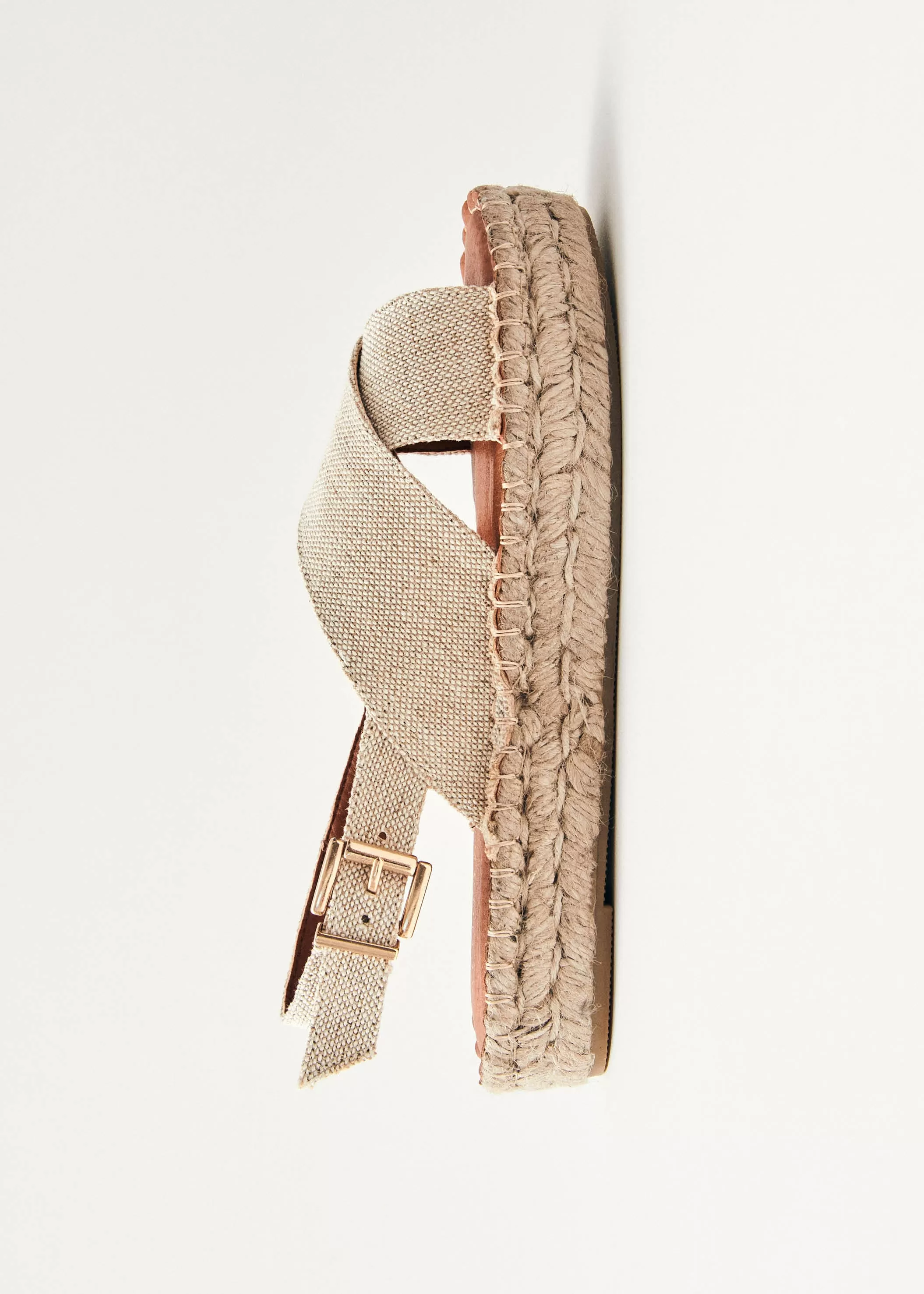 Crossed Linen Beige Espadrilles