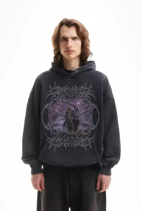 DEATH BLACK WASHED HOODIE