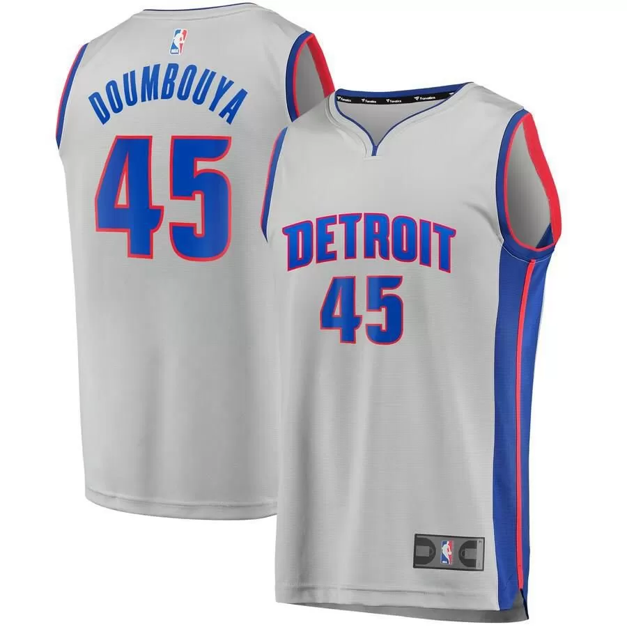 Detroit Pistons Sekou Doumbouya Fanatics Branded Replica Fast Break Statement Jersey Kids - Silver | Ireland G3890H3