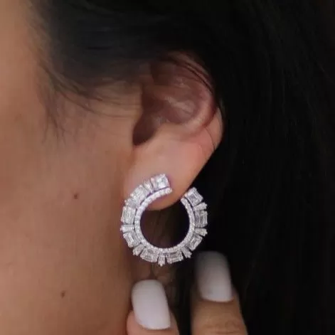 Diamond Fashion Cuff Earrings