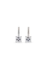 Ear Sense Earring Sqr 8mm Crystal Drop ER on Pave Rod