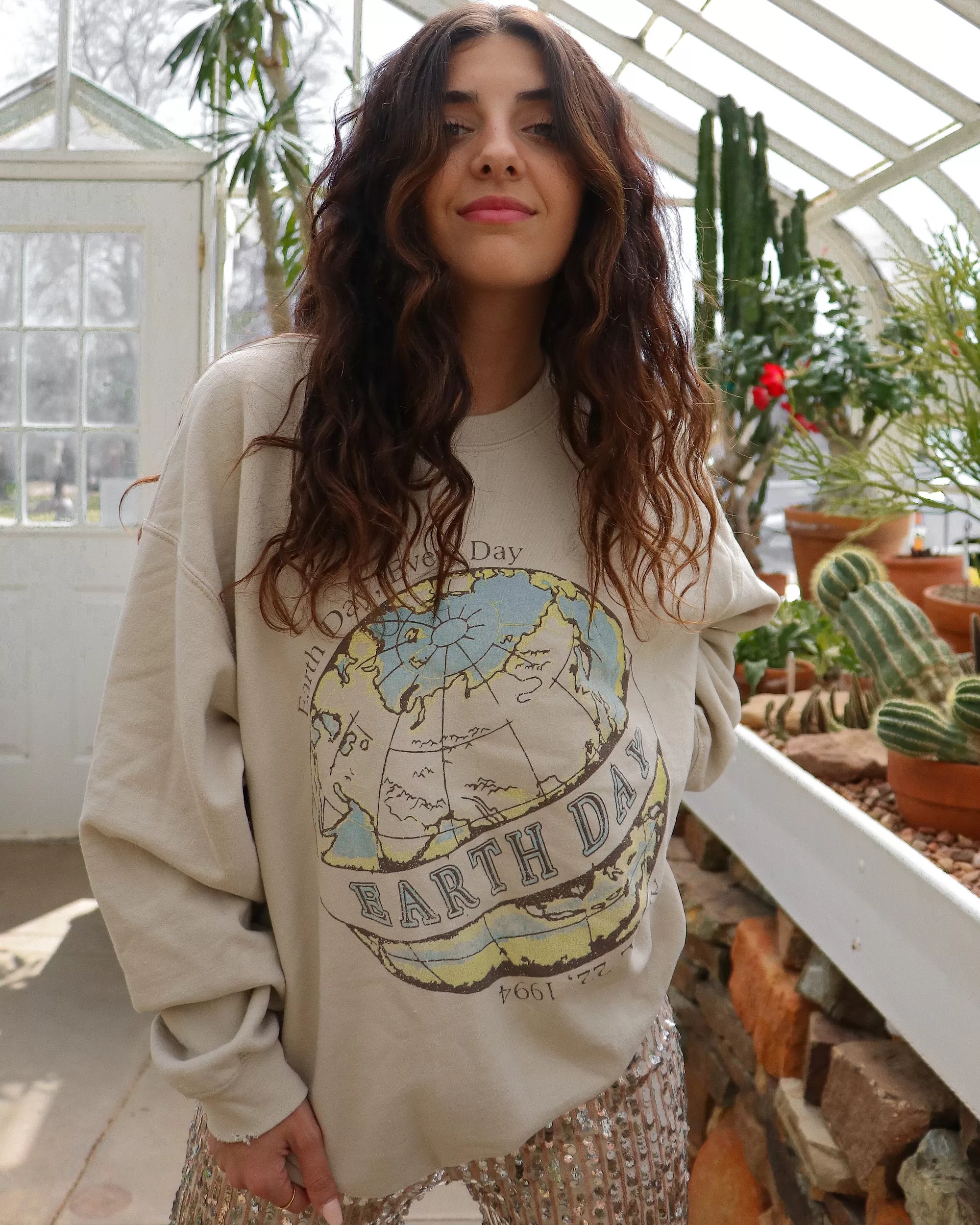 Earth Day Sand Thrifted Sweatshirt