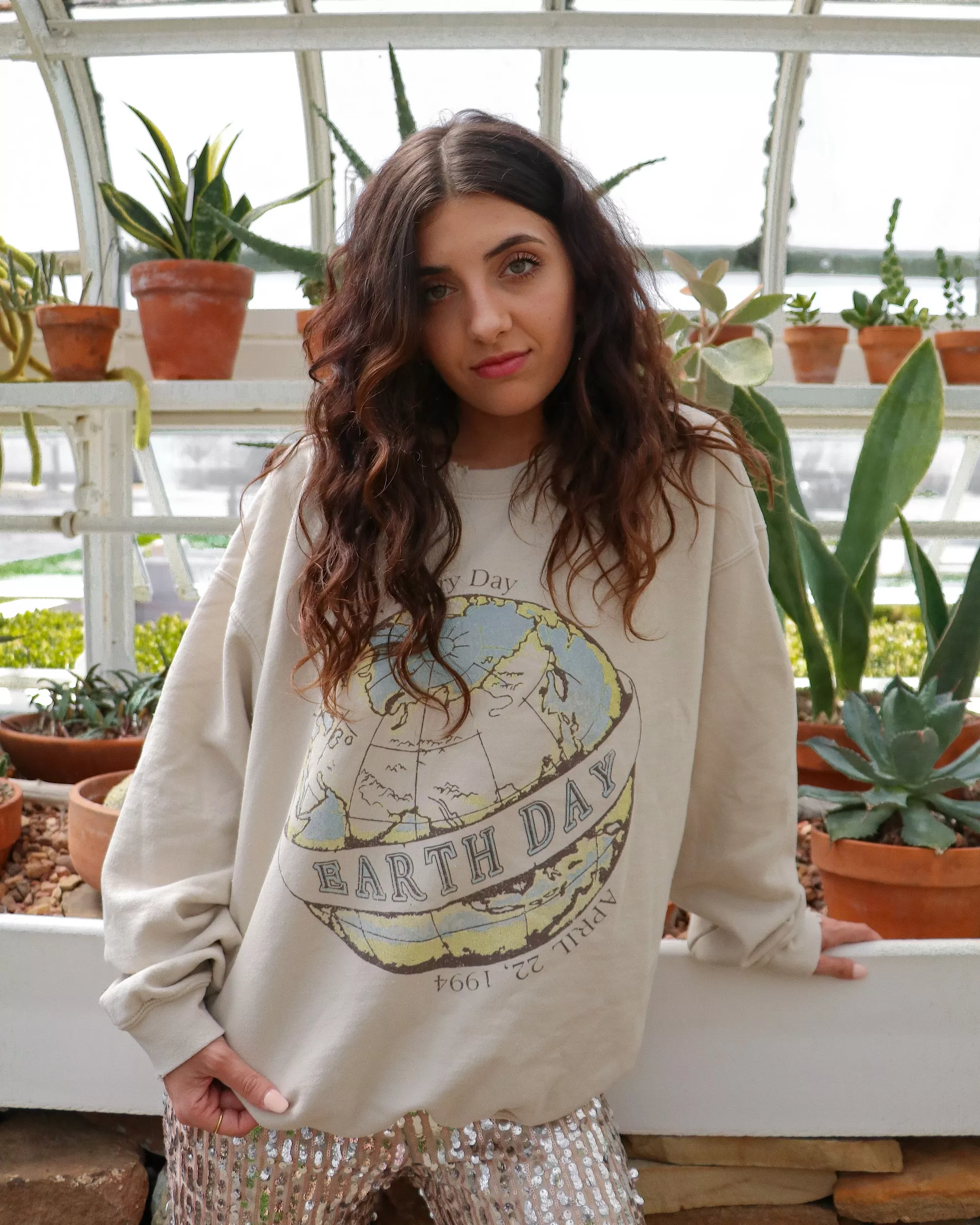 Earth Day Sand Thrifted Sweatshirt