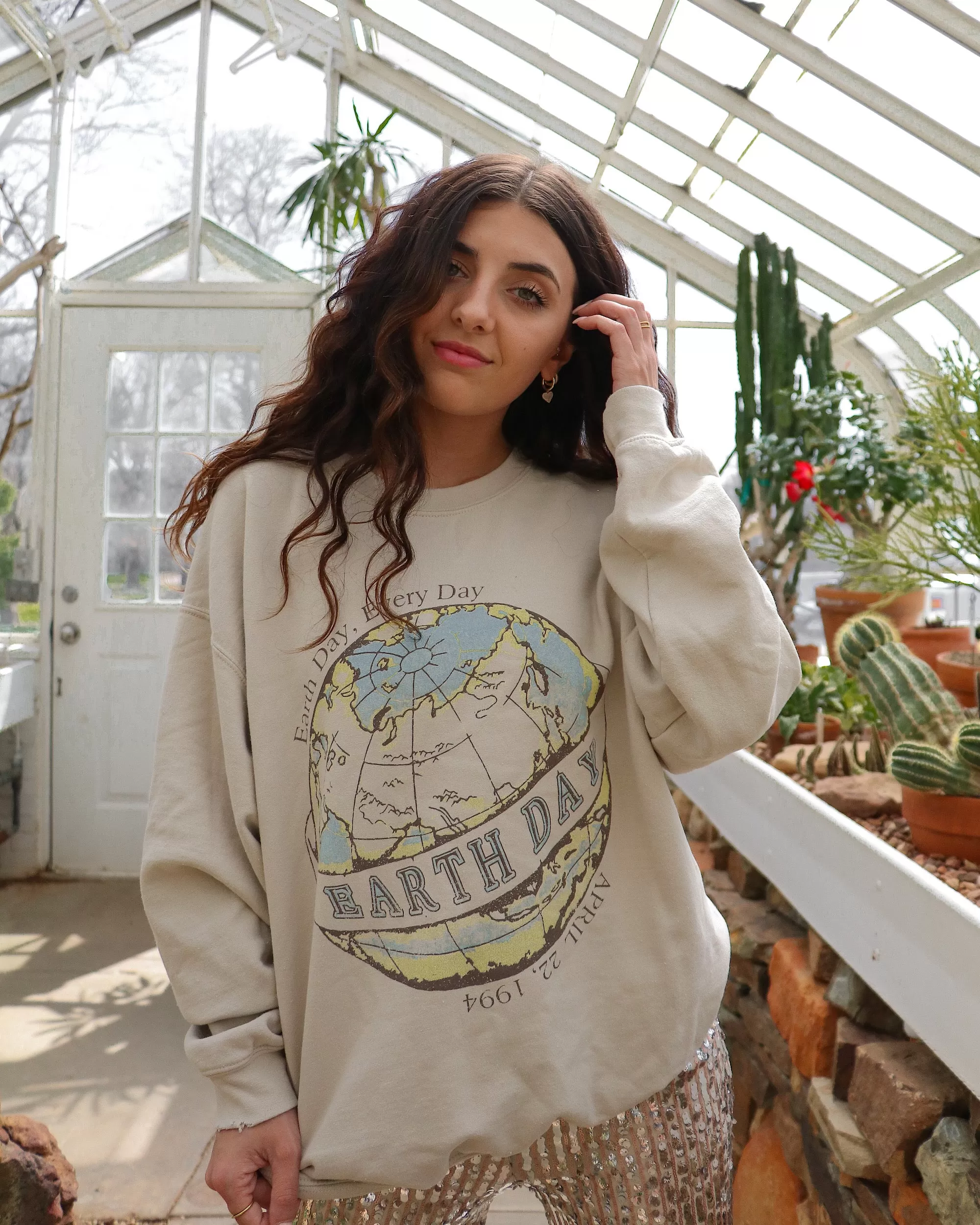 Earth Day Sand Thrifted Sweatshirt