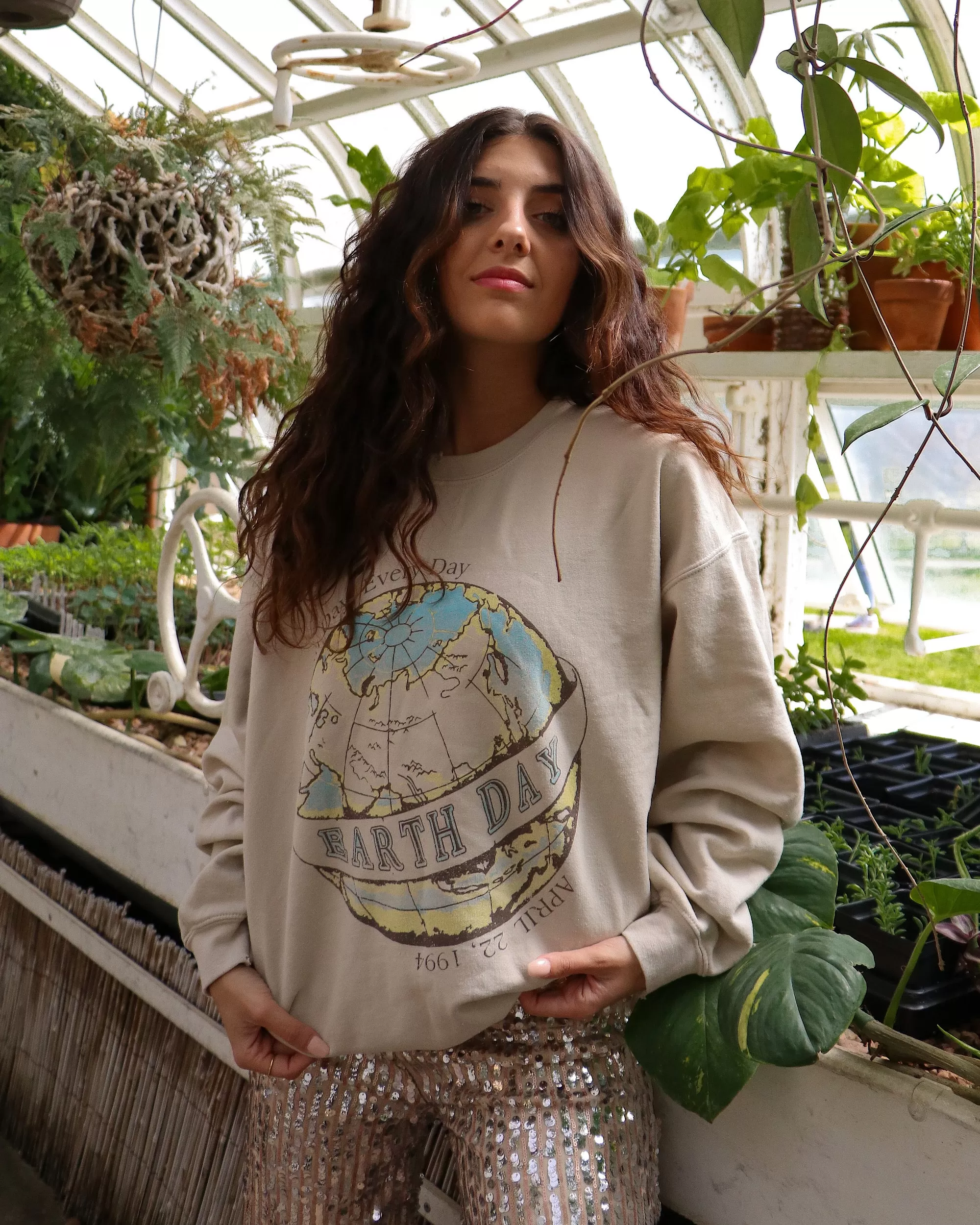 Earth Day Sand Thrifted Sweatshirt