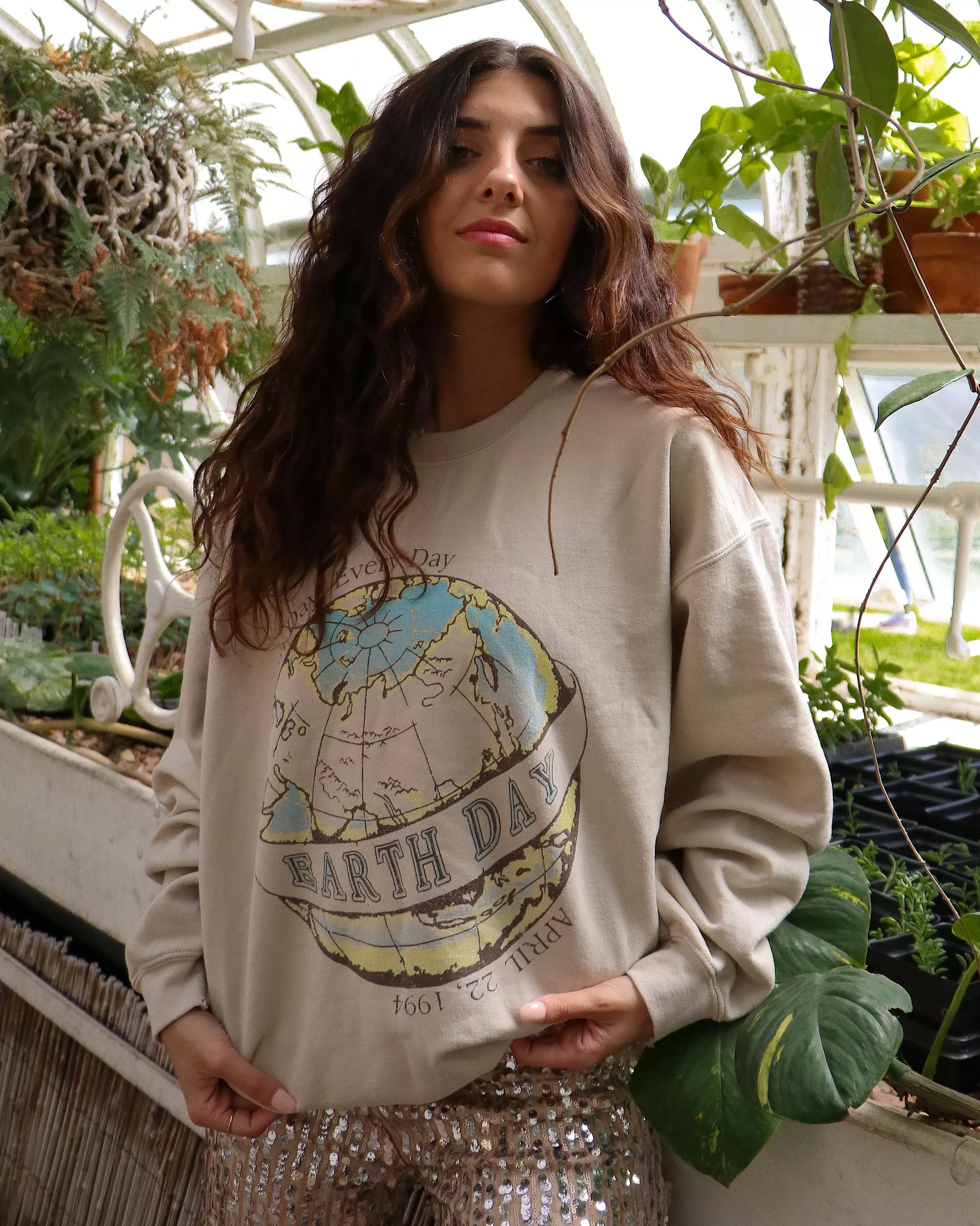 Earth Day Sand Thrifted Sweatshirt