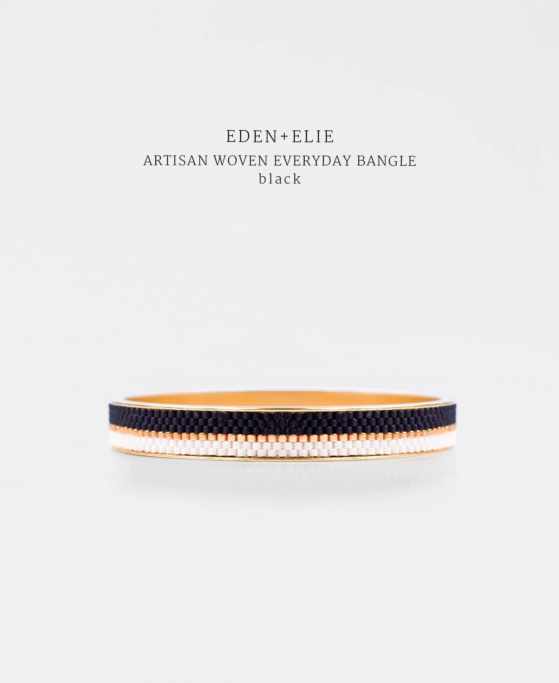 EDEN   ELIE Everyday gold narrow bangle - basic black