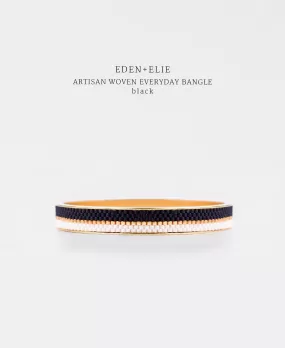 EDEN   ELIE Everyday gold narrow bangle - basic black