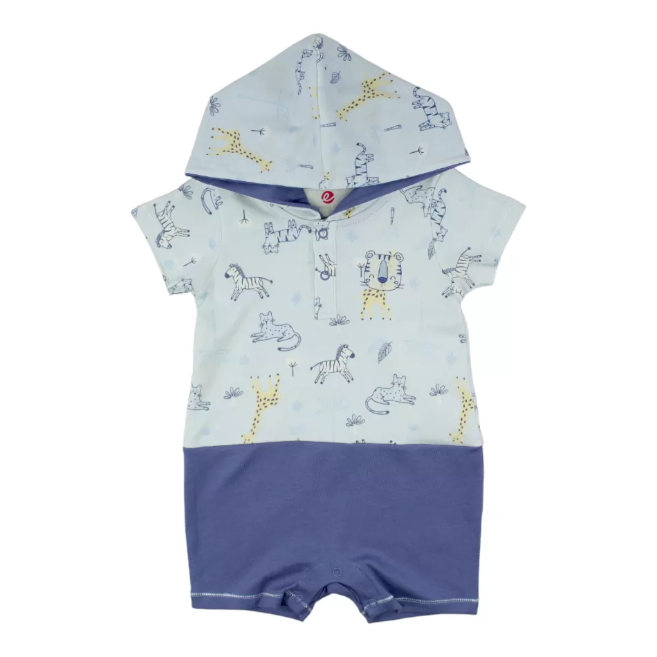 Elegant Kids Printed Hooded Romper - Animals