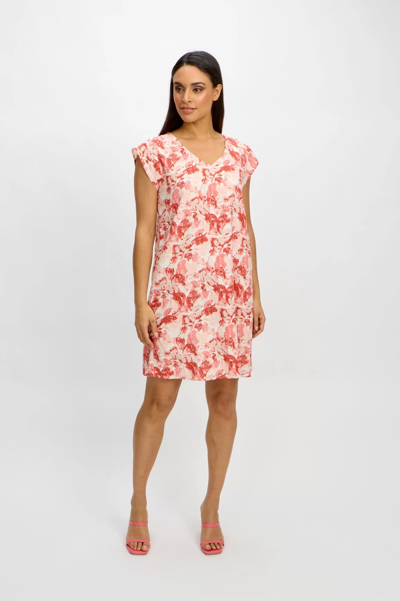 Emproved Flower Dress | Apricot   Blue