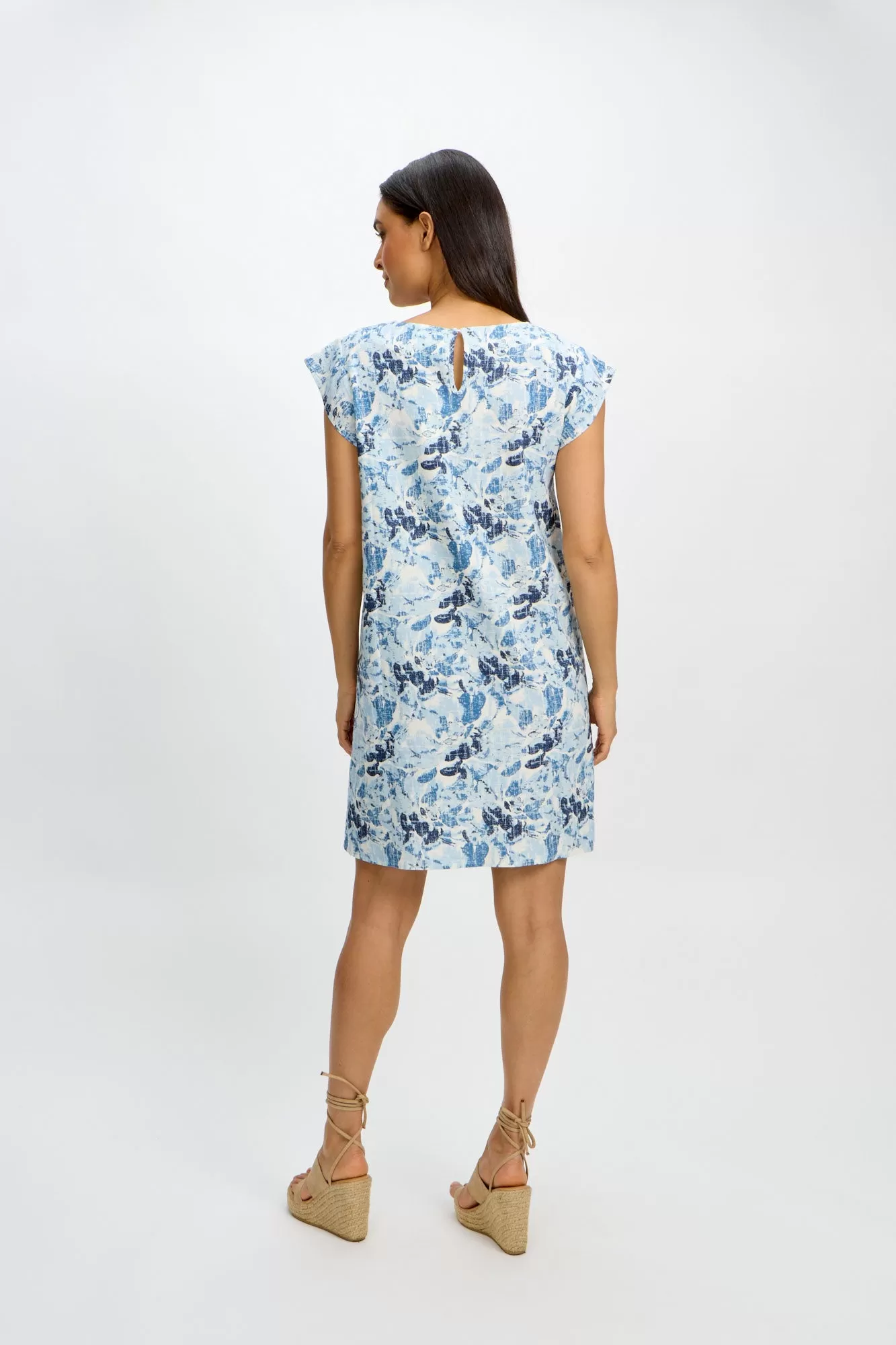 Emproved Flower Dress | Apricot   Blue