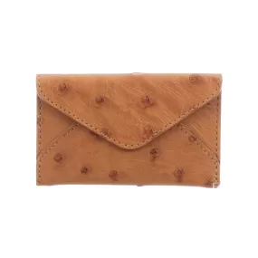 Envelope Card Case – Ostrich :: Cognac