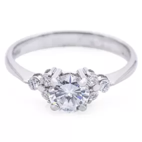 Estate 900 Platinum 0.77 TCW Diamond Band Ring Size 6.75