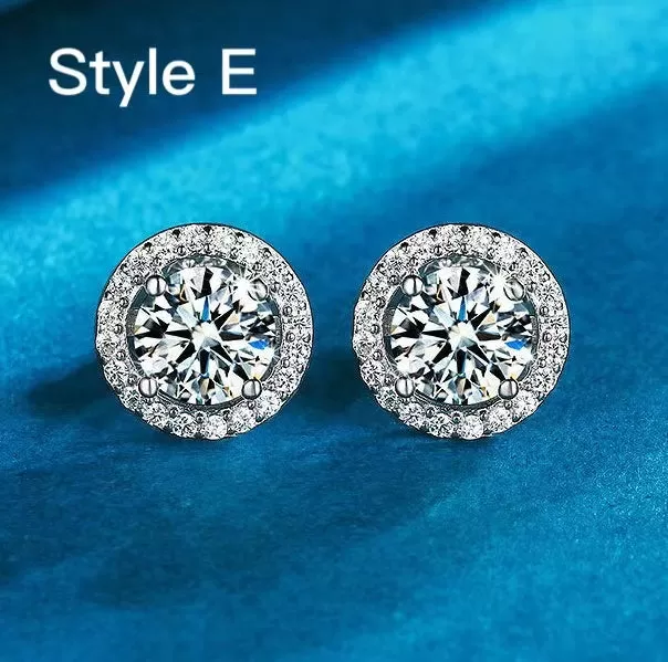 Exquisite Moissanite Stud Earrings In Sterling Silver