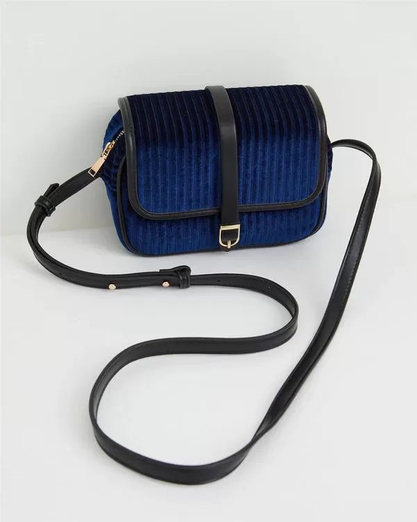 Fable - Vivianne Velvet Camera Bag - Sapphire Blue