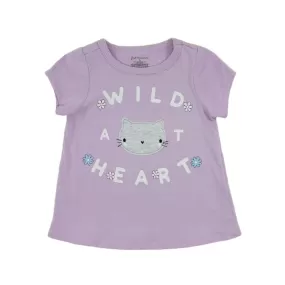 First Impressions Graphic Print T-Shirt With Applique Detail Without Bow - Wild At Heart