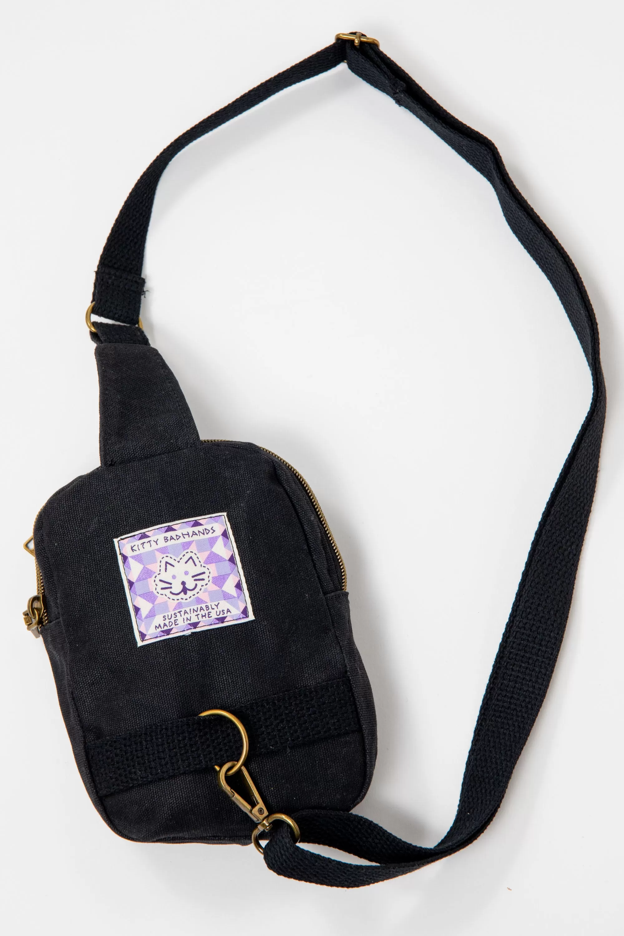 Flower Garden Crossbody #1 - Black Canvas