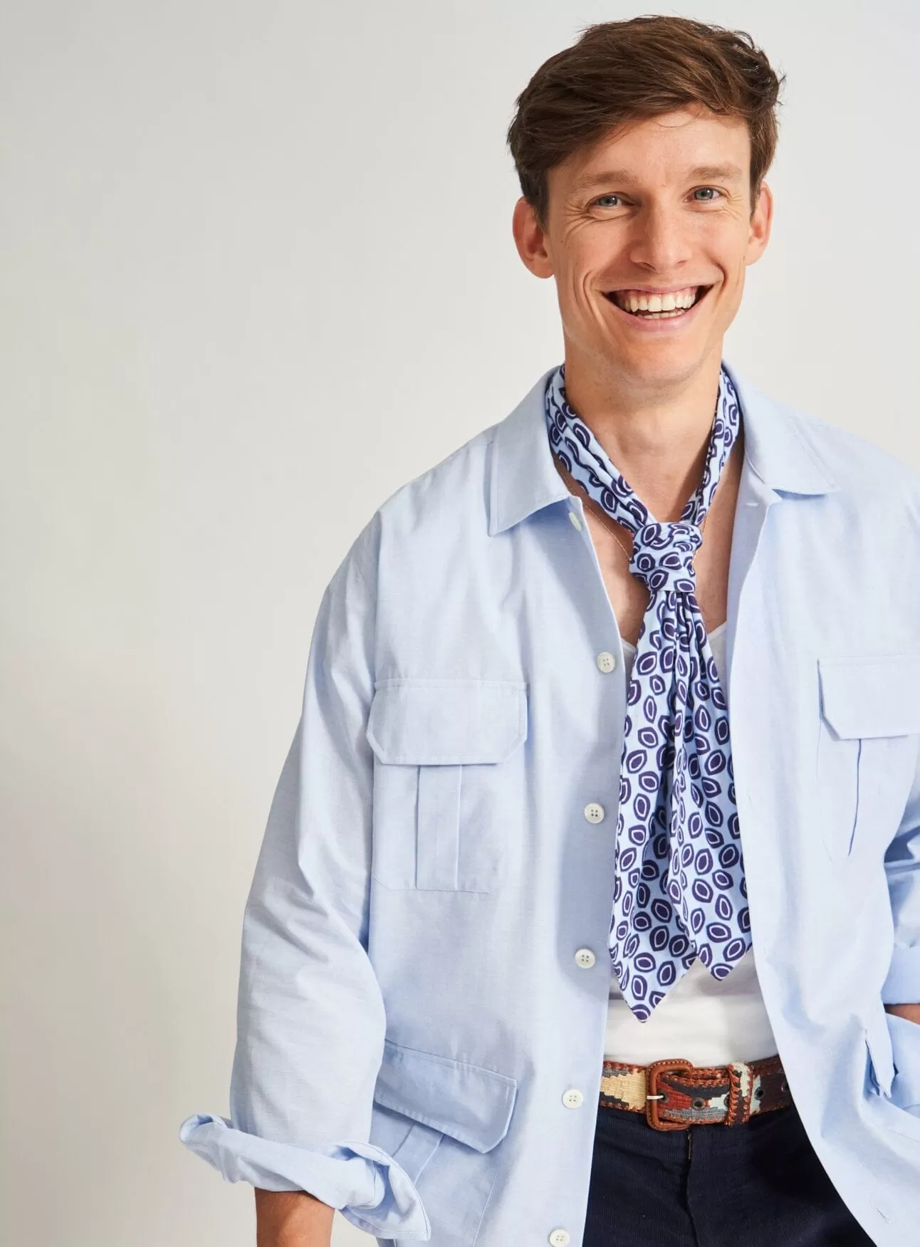 Geometric Blue Modern Cravat