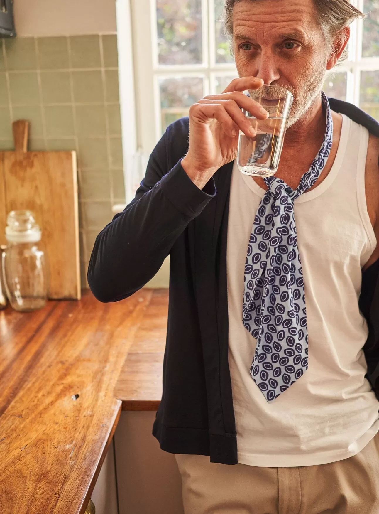 Geometric Blue Modern Cravat