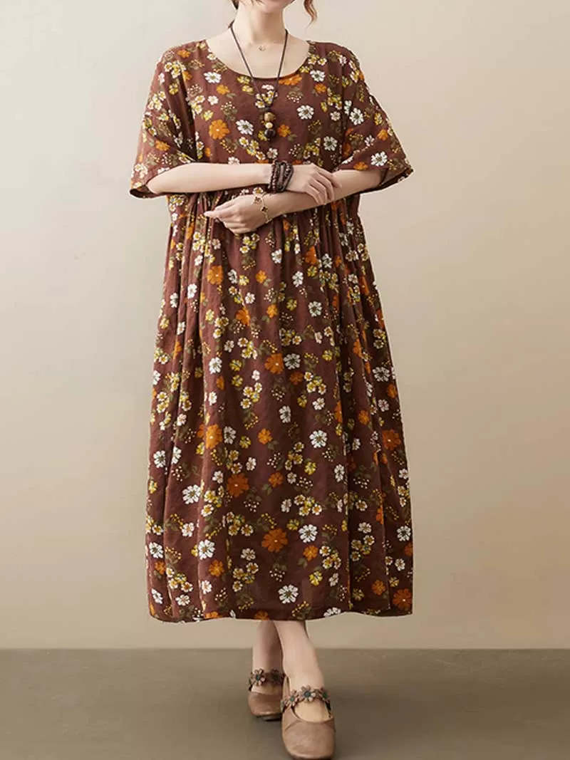 Get Some Comfort Floral Printed Smock Dress