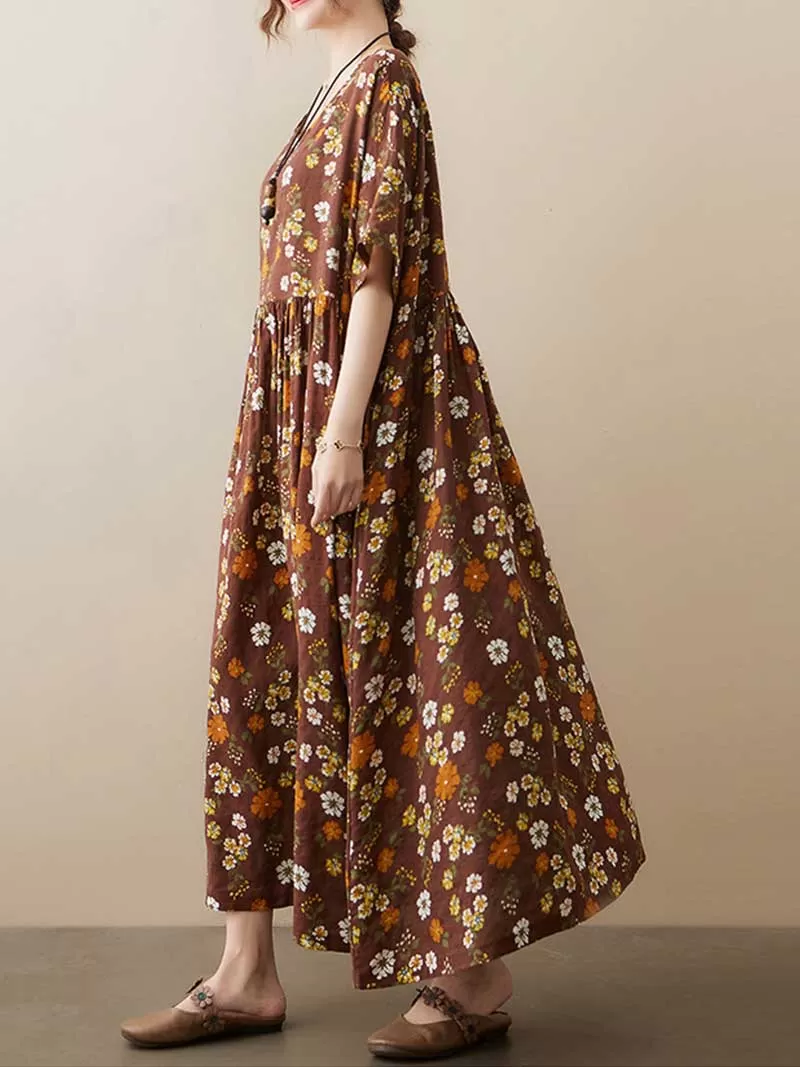 Get Some Comfort Floral Printed Smock Dress