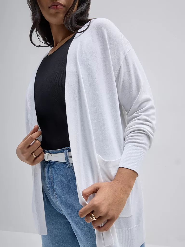 Gia White Solid Design Shrug