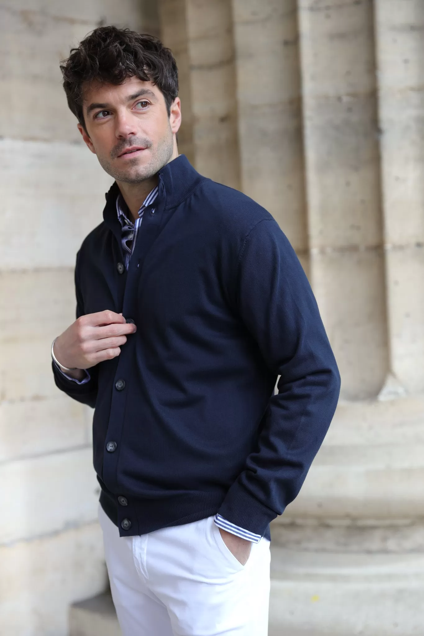 Gilet Ricardo en coton - Marine