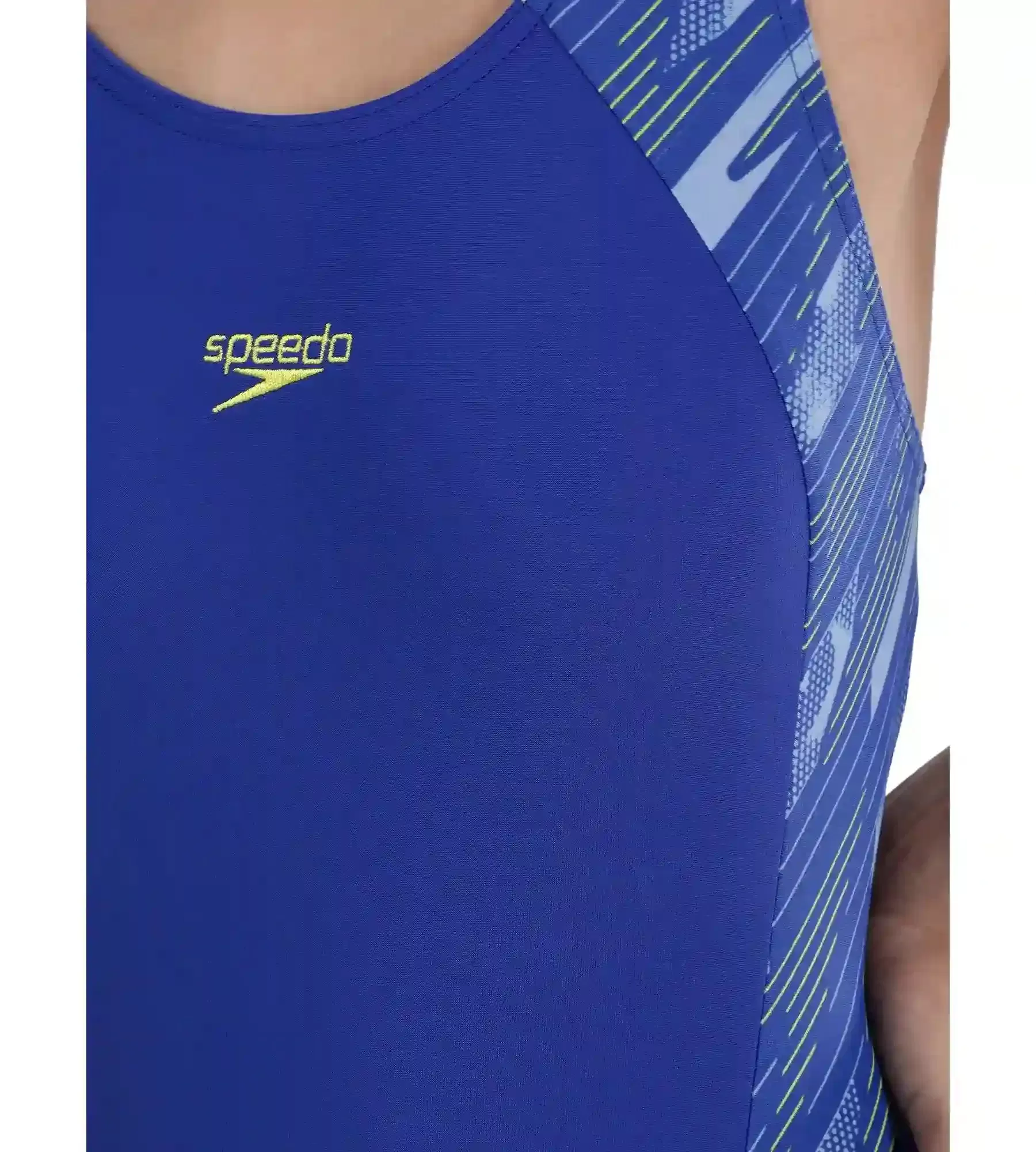 Girl's Hyperboom Splice Muscleback  Legsuit Swimwear - True Cobalt & Curious Blue