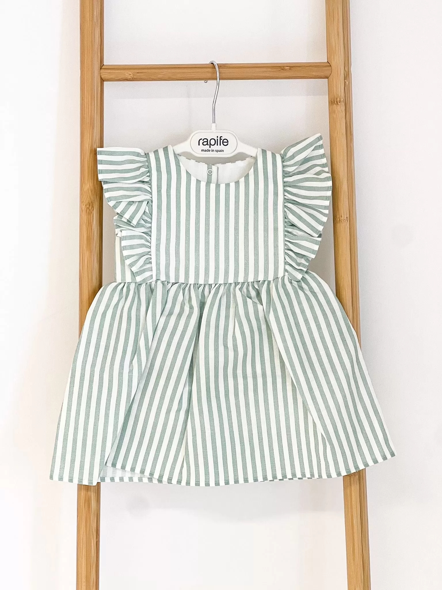 Girls Rapife Sage Stripe Dress