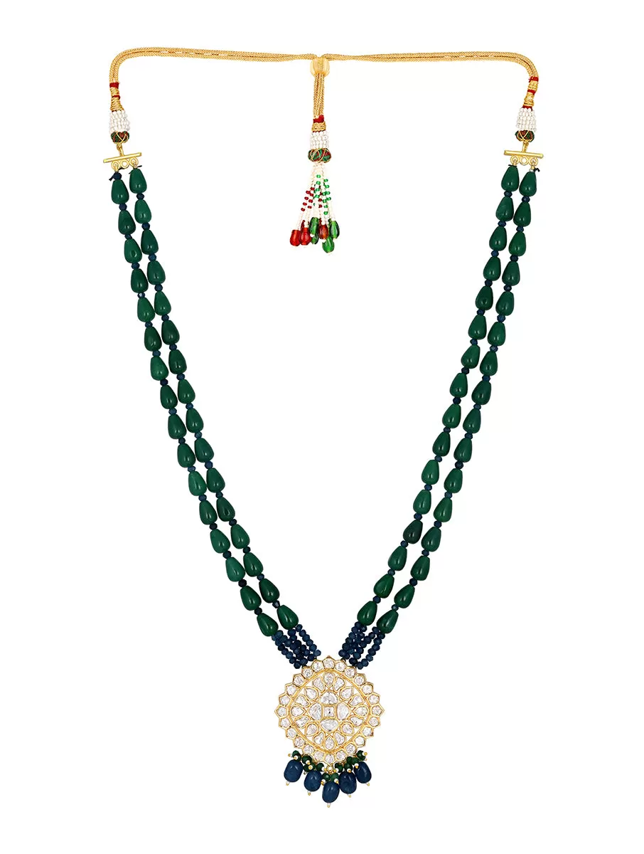 Gold Plated Kundan Necklace with Agate