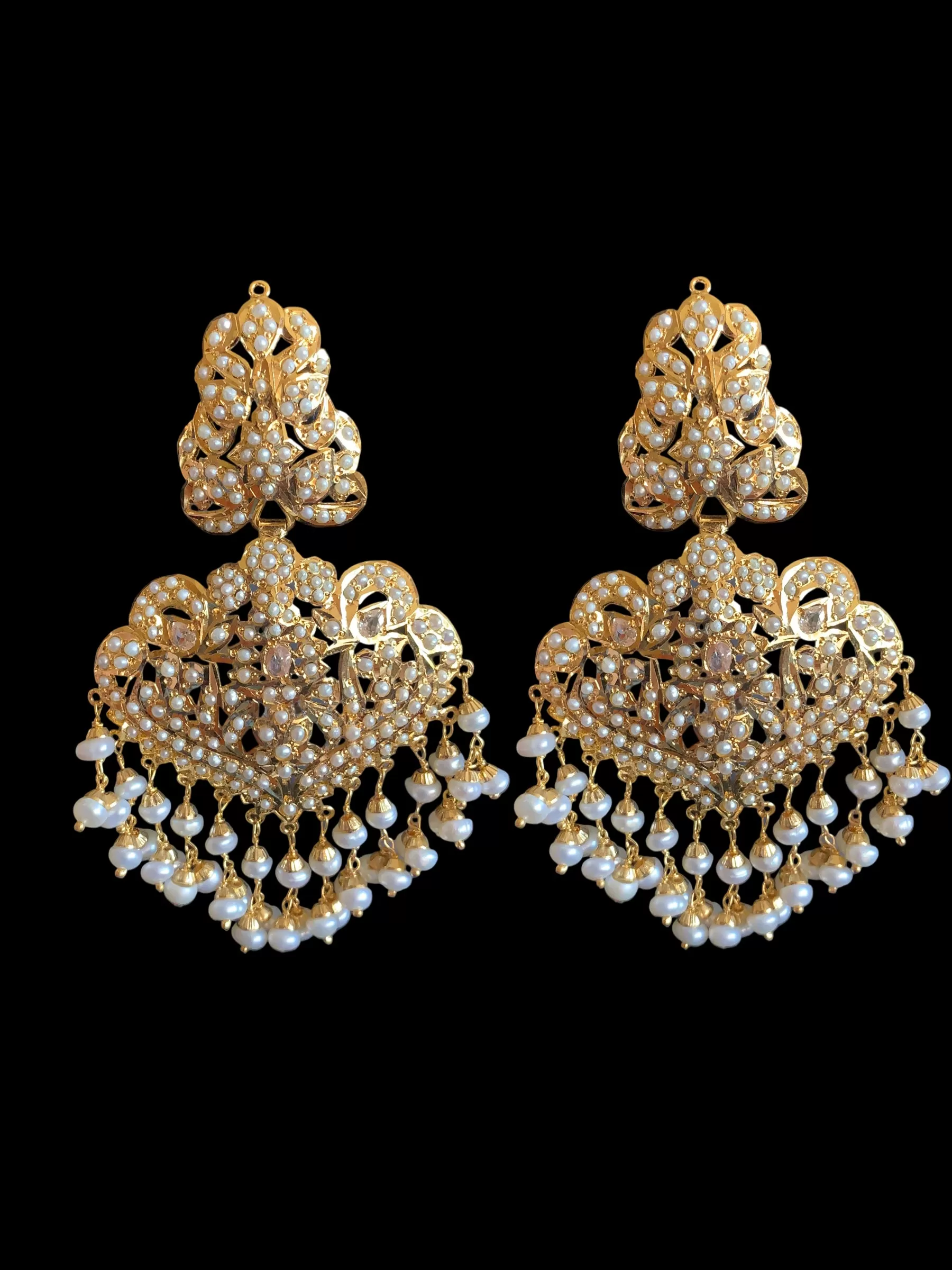 Gold plated silver rani haar in fresh water pearls ( READY TO SHIP)