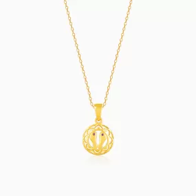 Golden Footprints Pendant with Link Chain