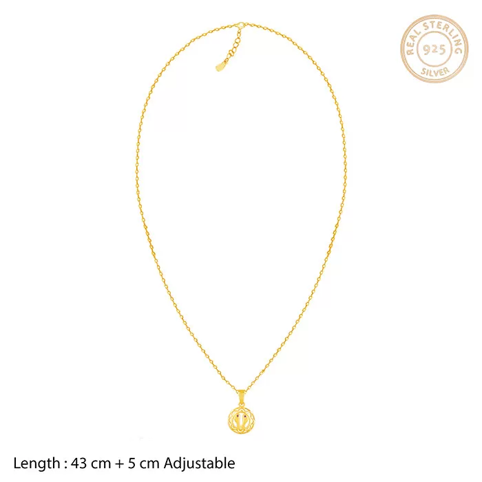 Golden Footprints Pendant with Link Chain