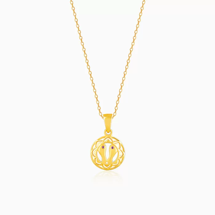 Golden Footprints Pendant with Link Chain