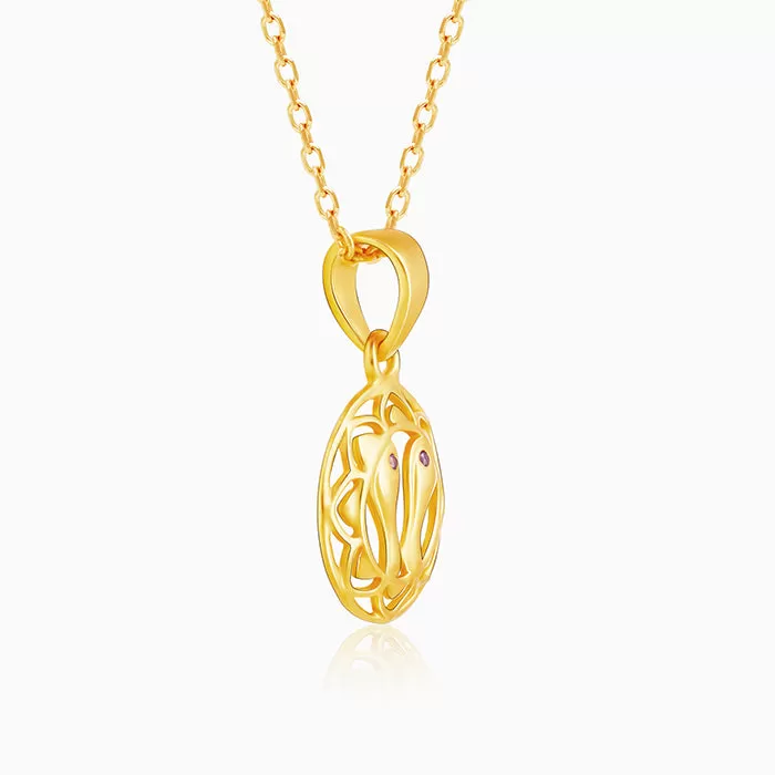 Golden Footprints Pendant with Link Chain