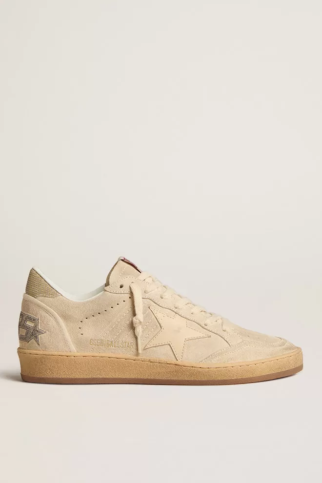 Golden Goose Ball Star Suede Sneaker in Pearl/Gray/Gold