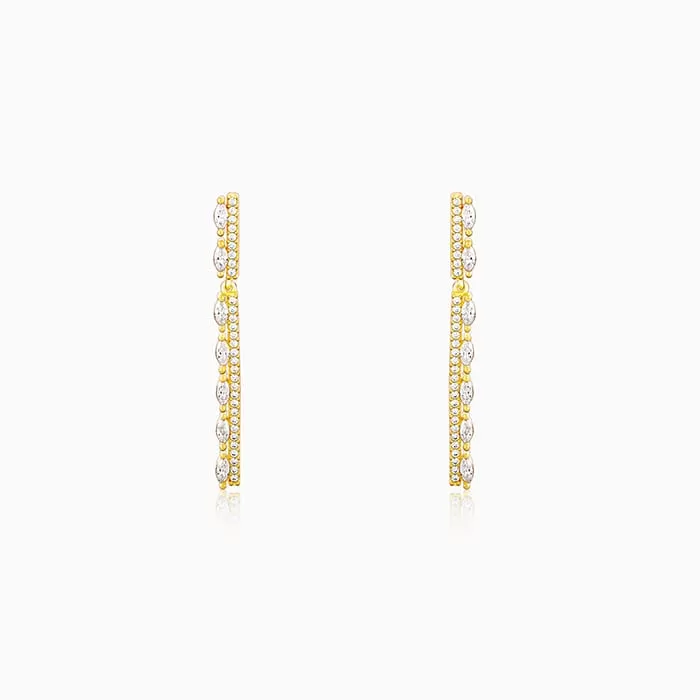 Golden Zircon Straight Earrings