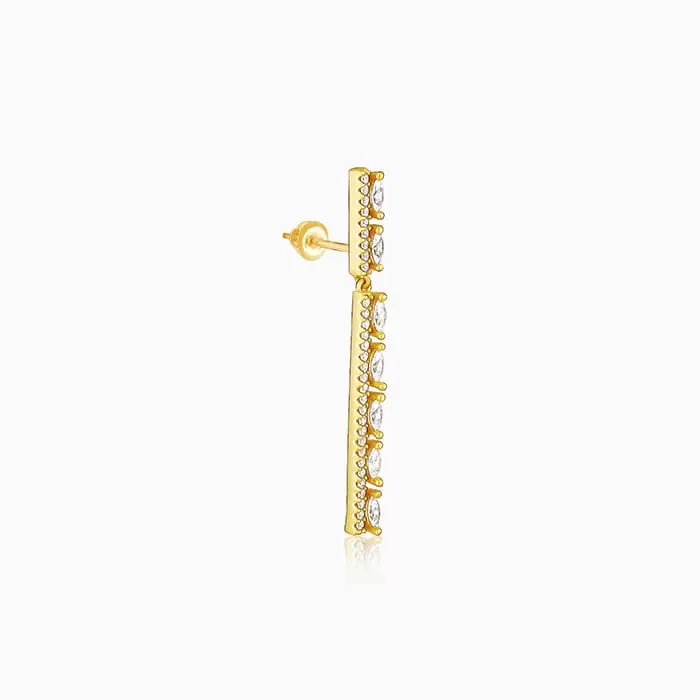 Golden Zircon Straight Earrings