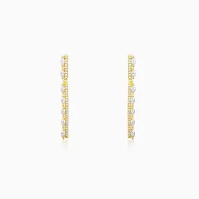 Golden Zircon Straight Earrings