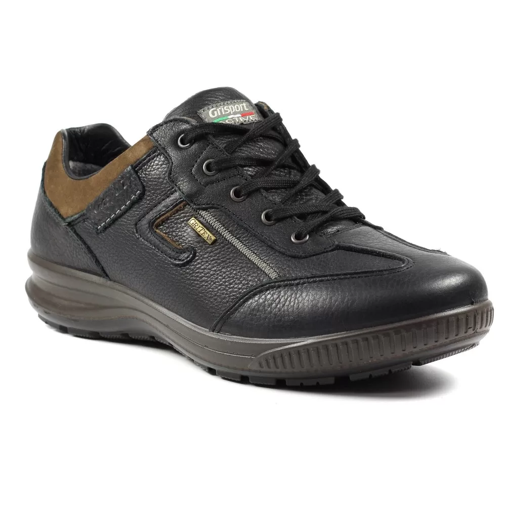 Grisport Arran Black Shoes Leather Walking Shoe Water Resistant Comfort