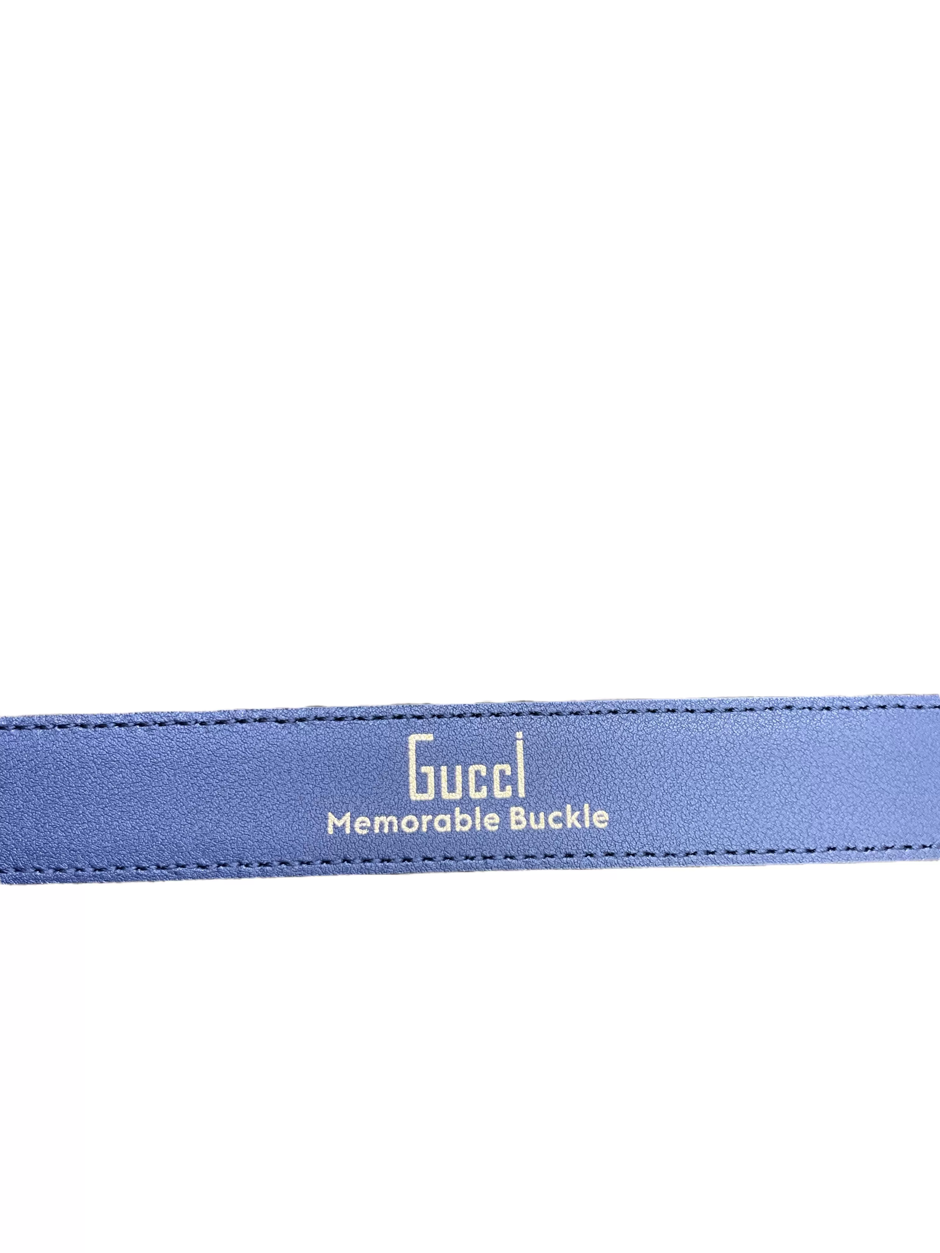 Gucci Navy Blue GG Belt Size 95