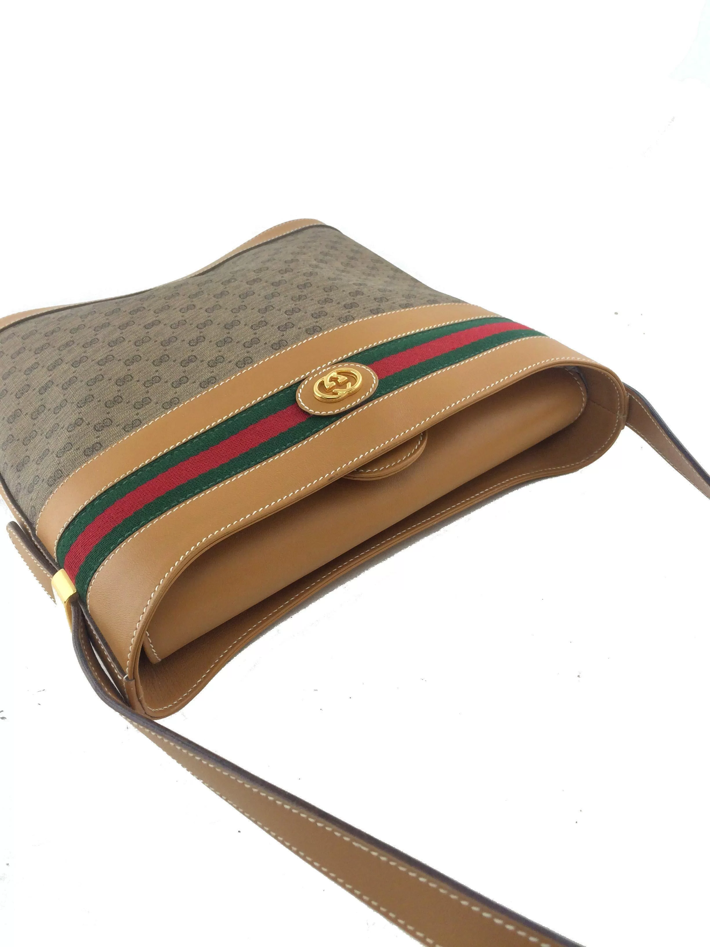 Gucci Vintage GG Monogram Web Shoulder Bag